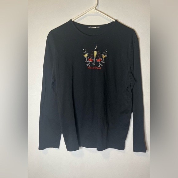 M & C Sportswear Womens Black Embellished Holiday
Cheer Top Pullover size XL - Picture 3 of 4